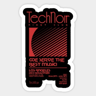 Retro 80s Technoir Nightclub Poster from the Terminator Movie Sticker